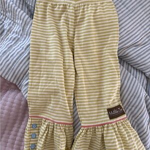 Matilda Jane Yellow Striped Ruffle Pants